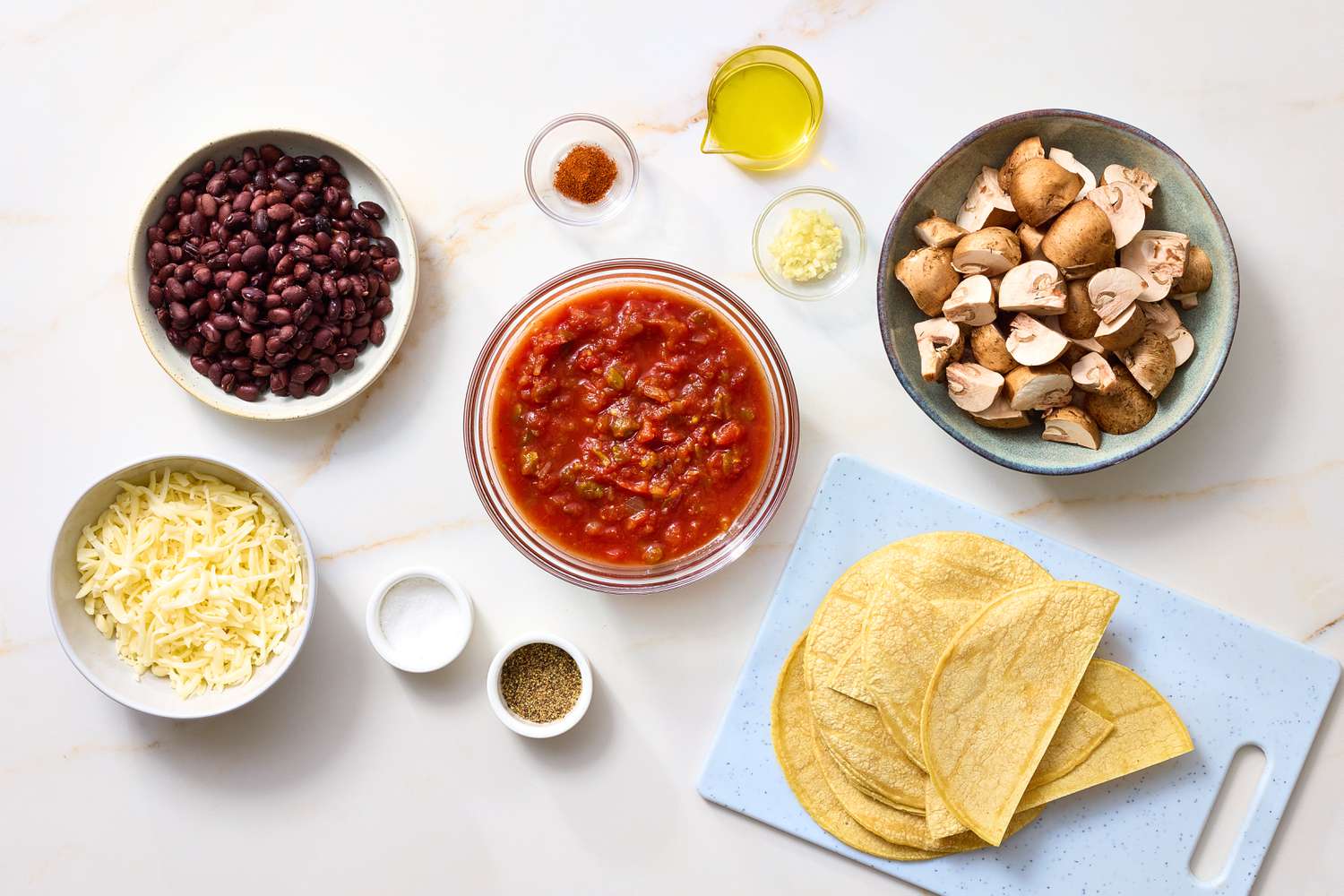 Mushroom and Black Bean Tortilla Casserole 