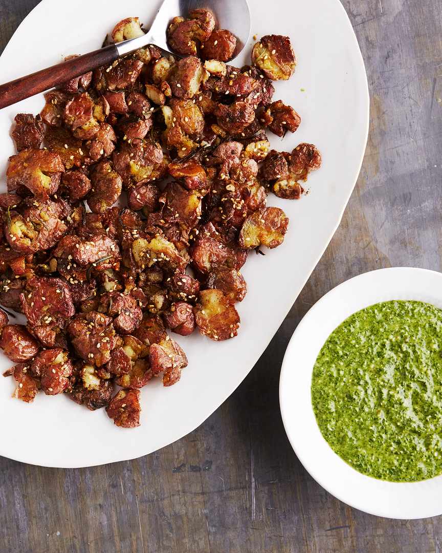 zaatar smashed potatoes