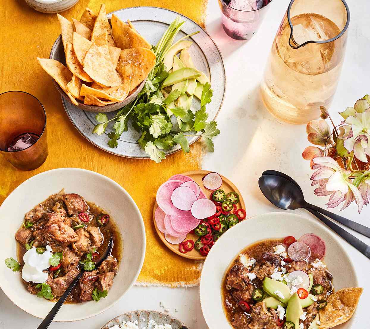 super bowl foods on table