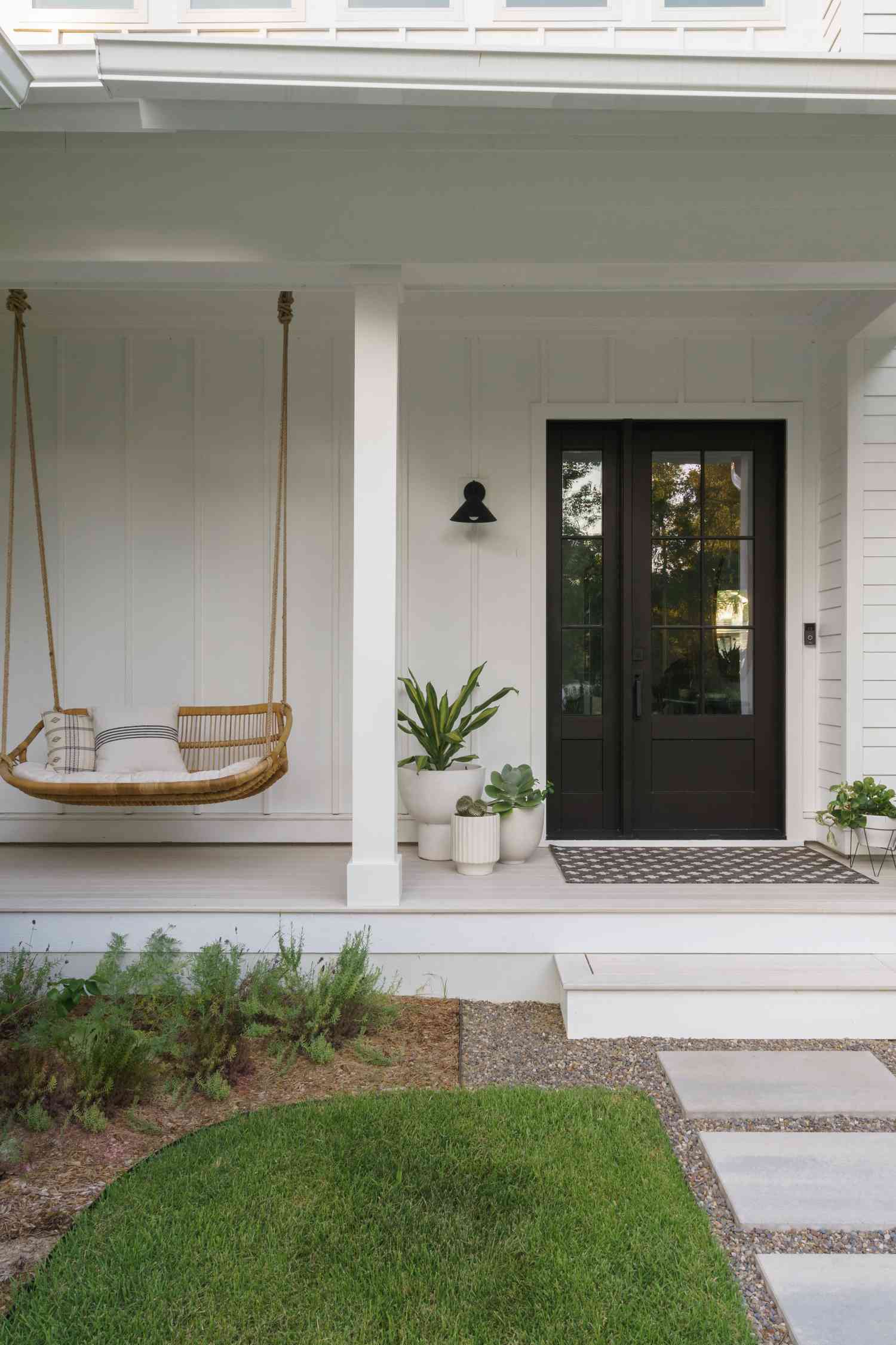swinging chair modern front porch