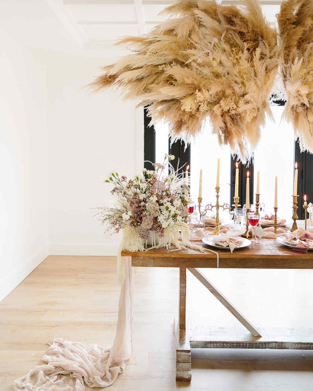 pampas grass floral installation