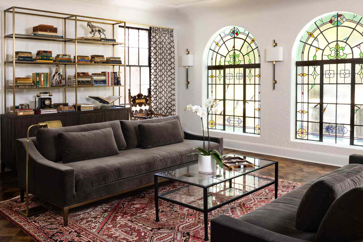 Airy and Bright Home Library Space