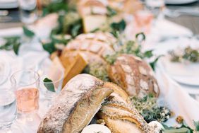 bread loaves as table centerpiece