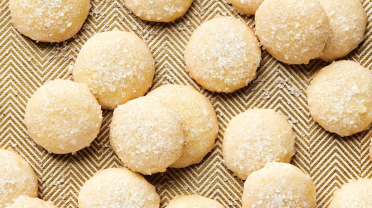 sparkly lemon cookies dusted with sanding sugar