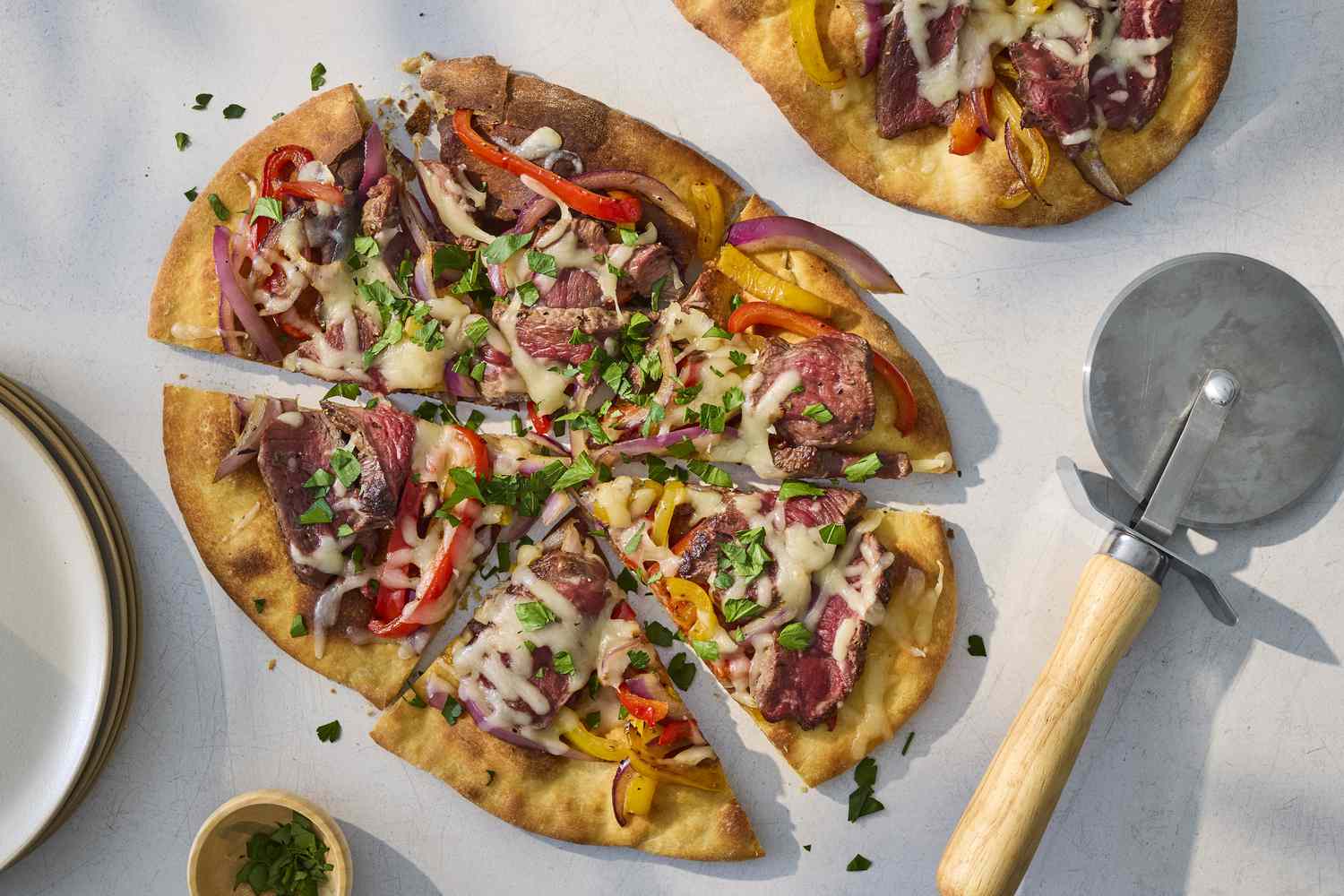 Steak Pizza with Pepper and Onions