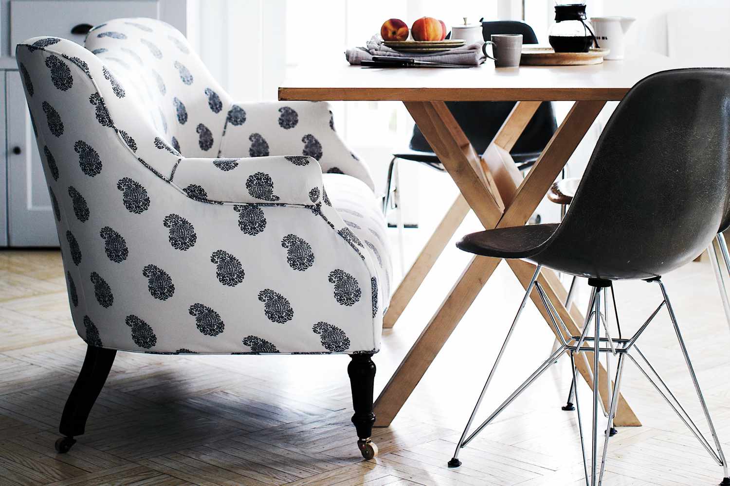 Dining room with mismatched seating