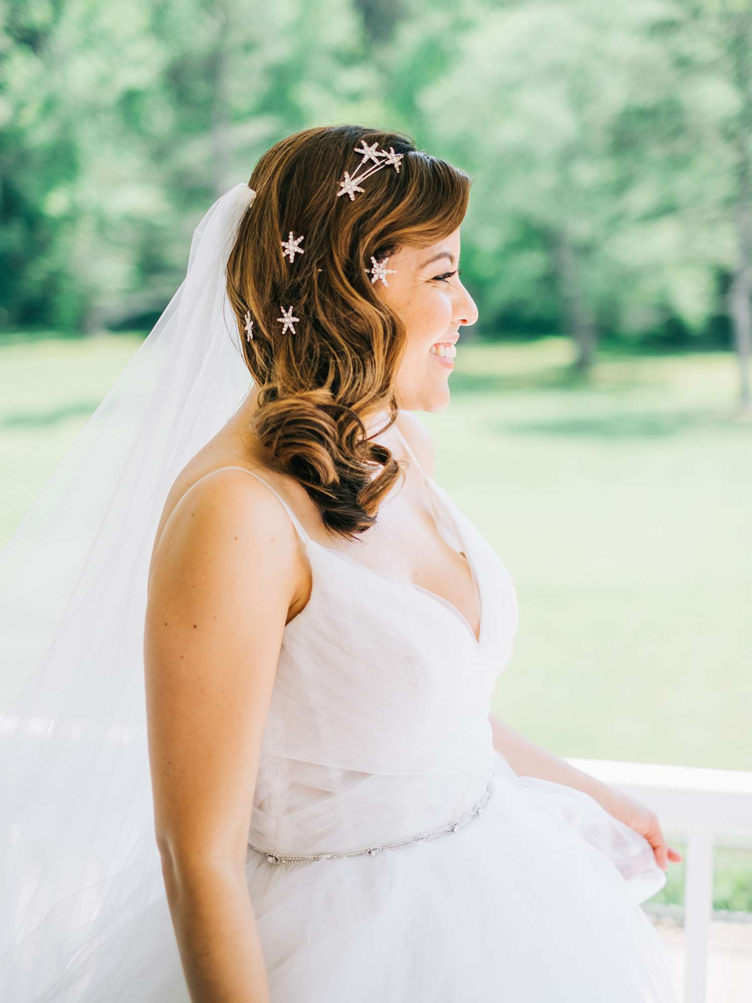 elizabeth jake georgia wedding bride hair stars