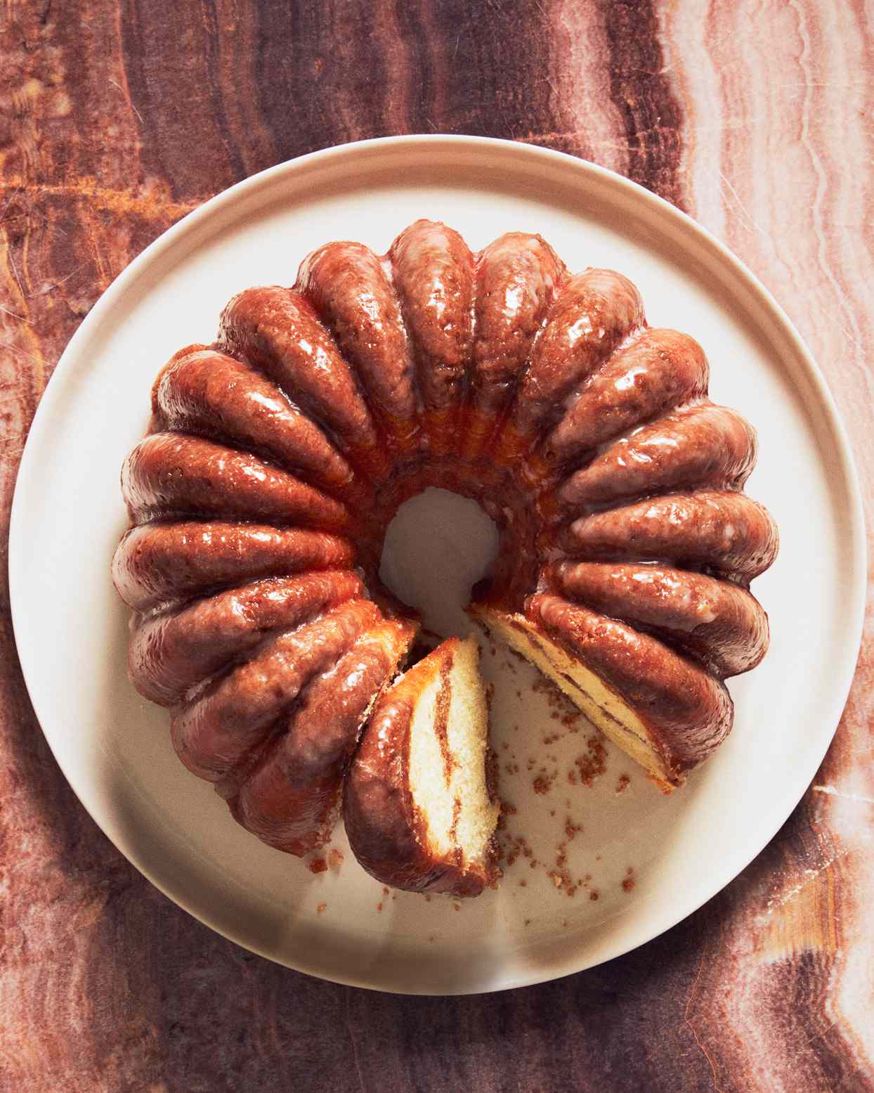 sliced glazed lime streusel bundt cake