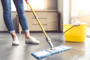 Mopping the floor