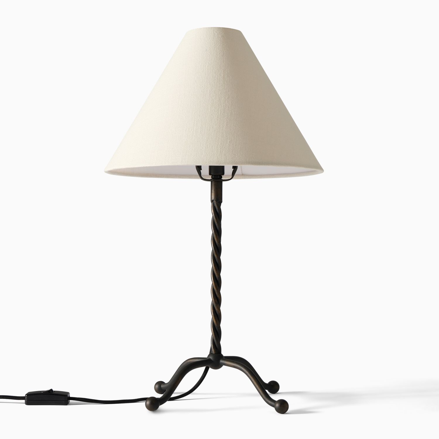 twisted metal table lamp 