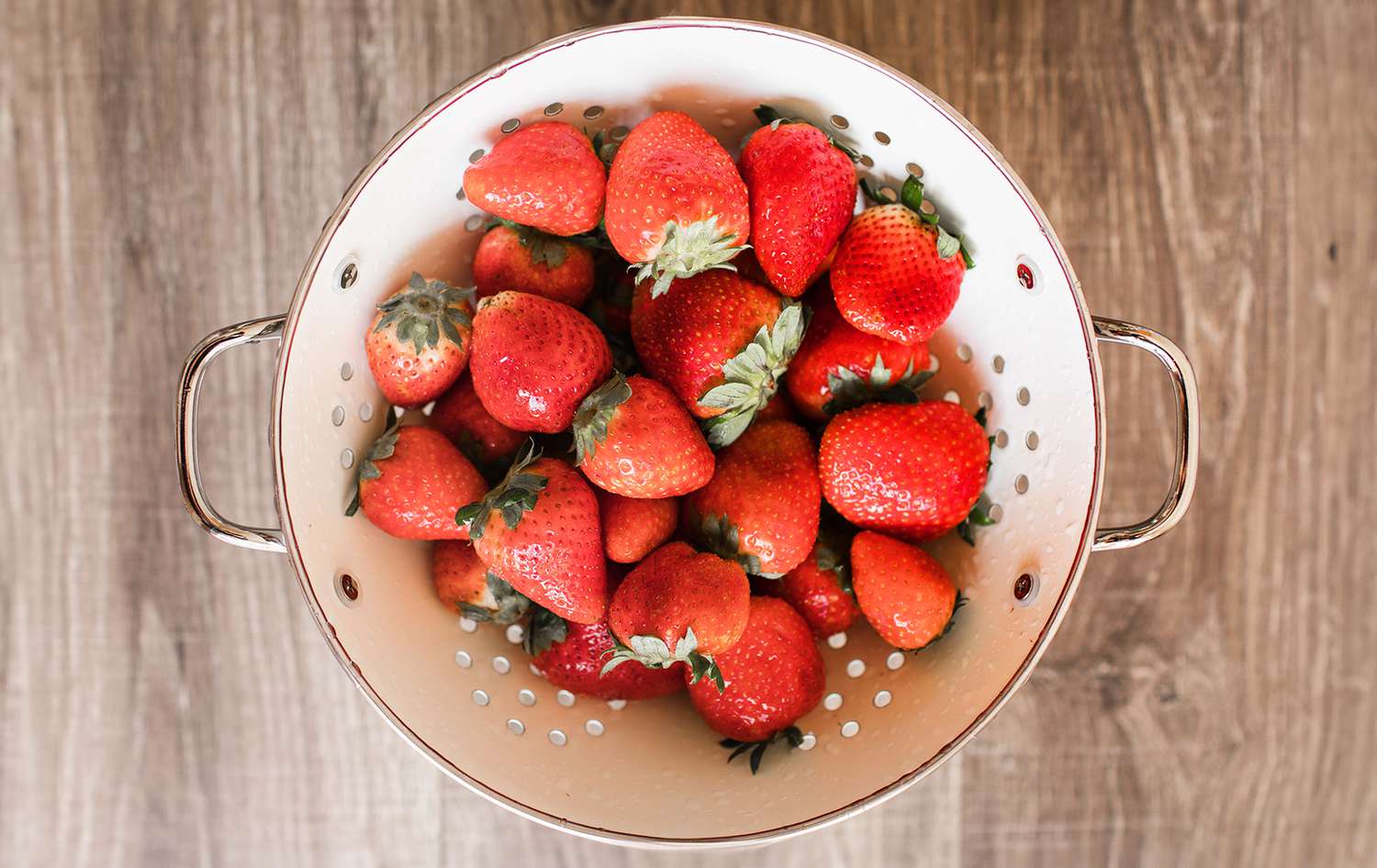 Strawberries in colander 