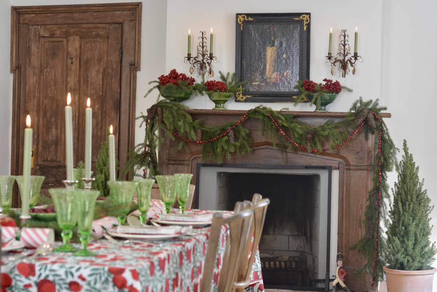 strung cranberry garland DIY