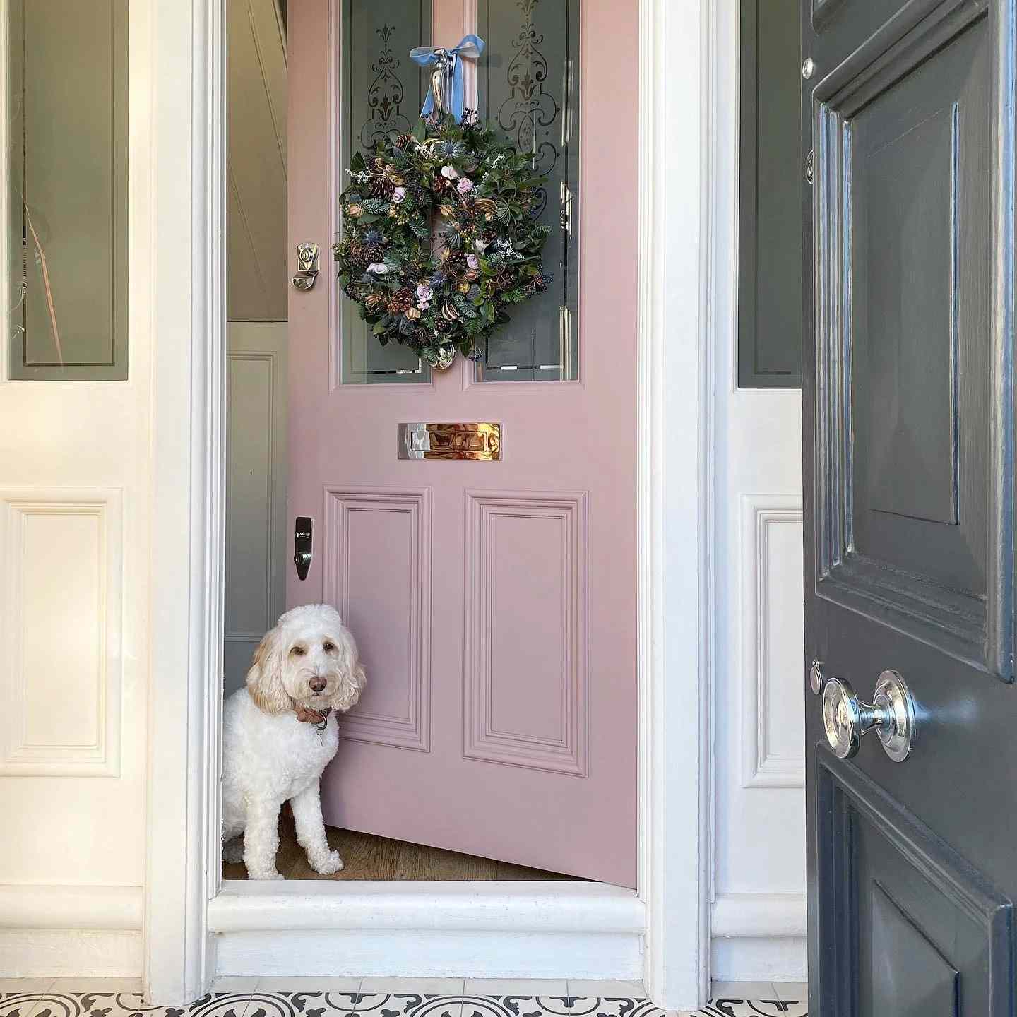 Pink front door