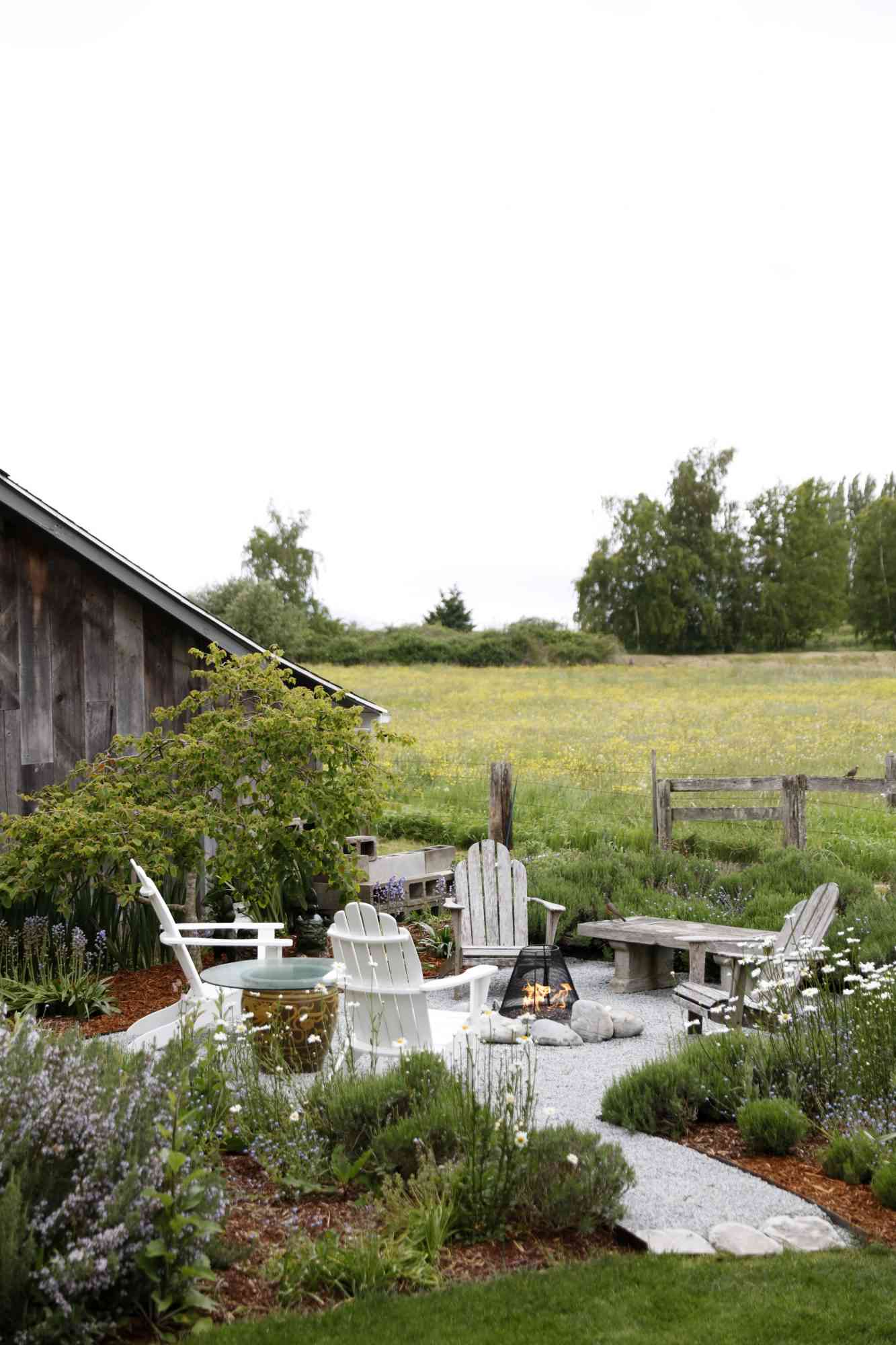 church home tour fire pit and yard