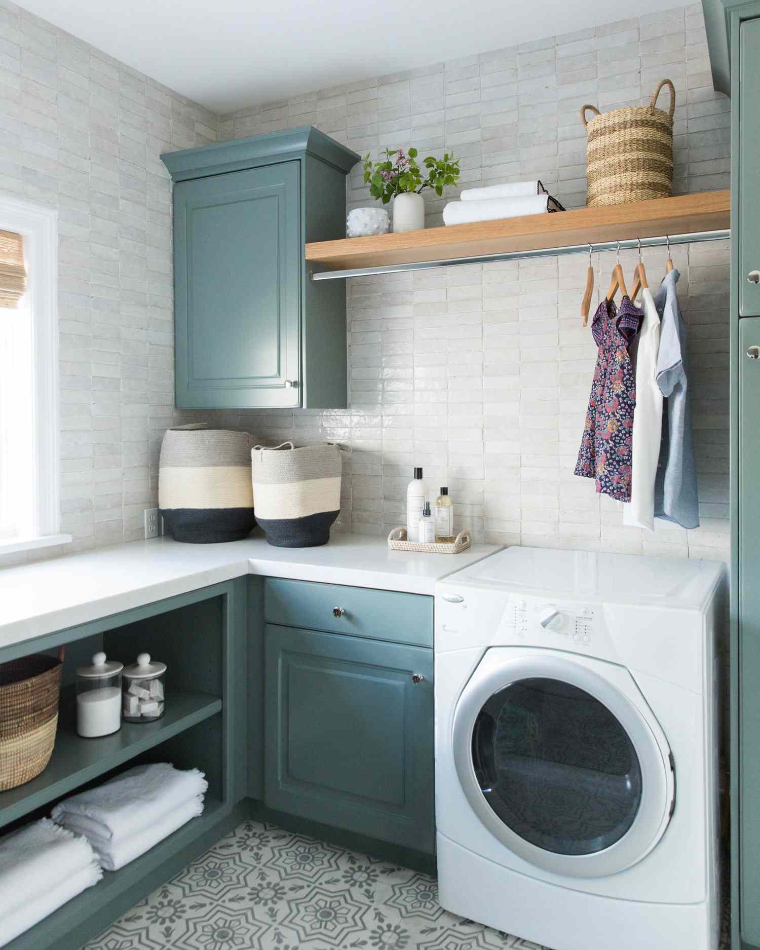mcgee cheery blue laundry room