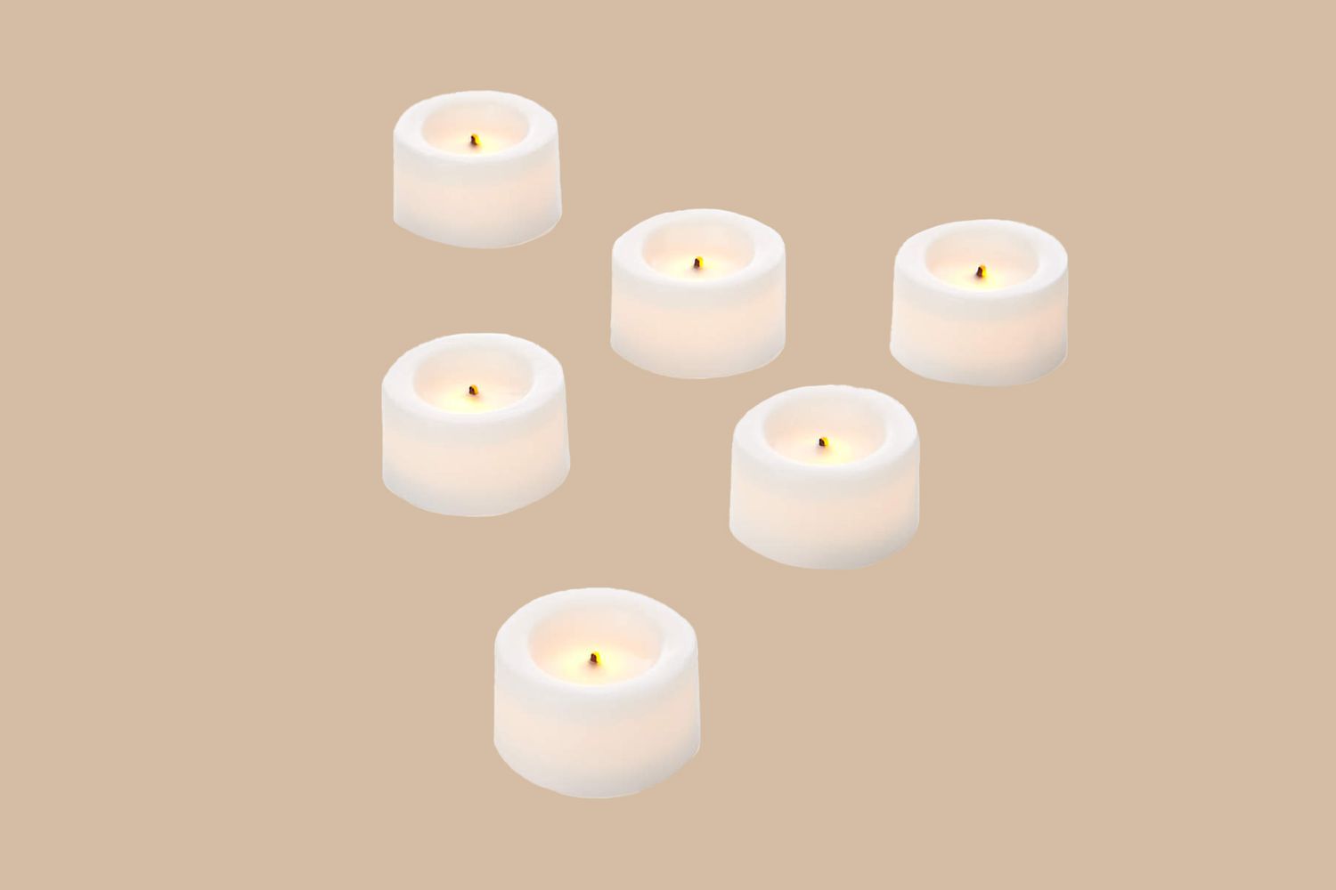 Crate & Barrel Flameless White Tealights, Set of 6