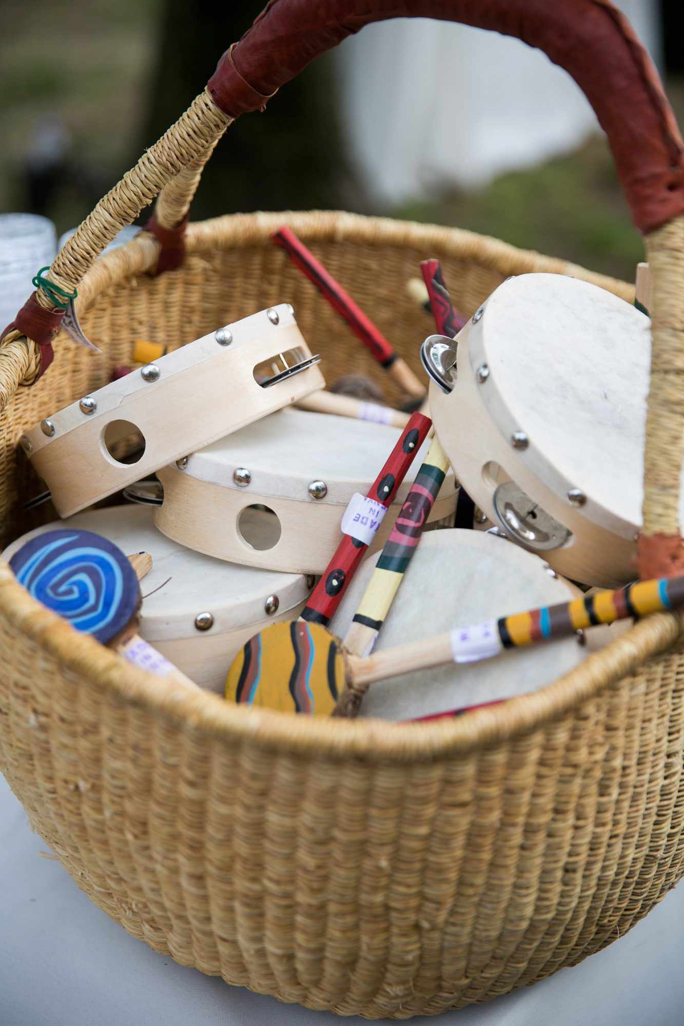 kids entertainment ideas toy drums in basket