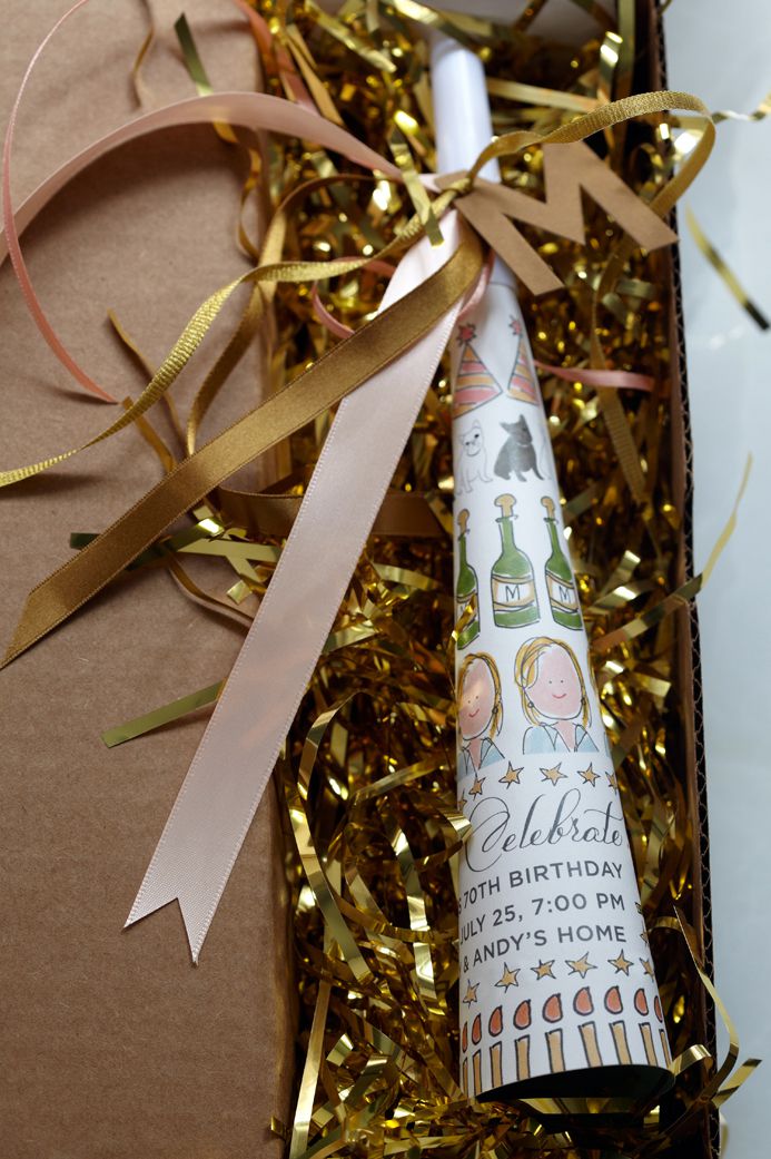 a custom noisemaker invitation 