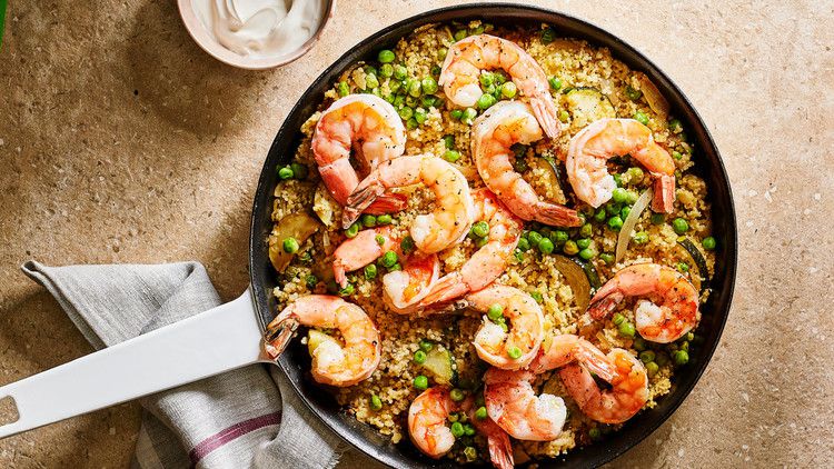shrimp with zucchini and spicy couscous
