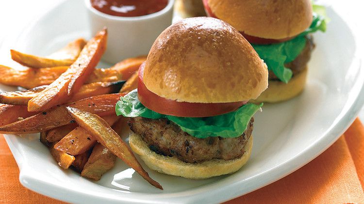 turkey burgers and sweet potato fries