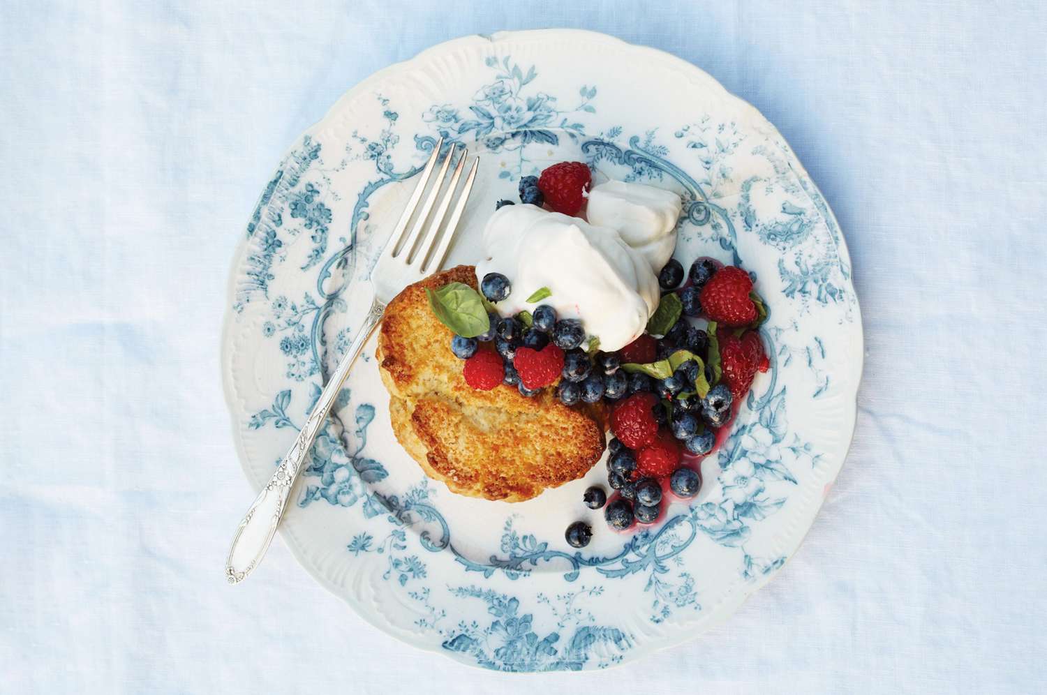 shortcake with whipped cream and berries