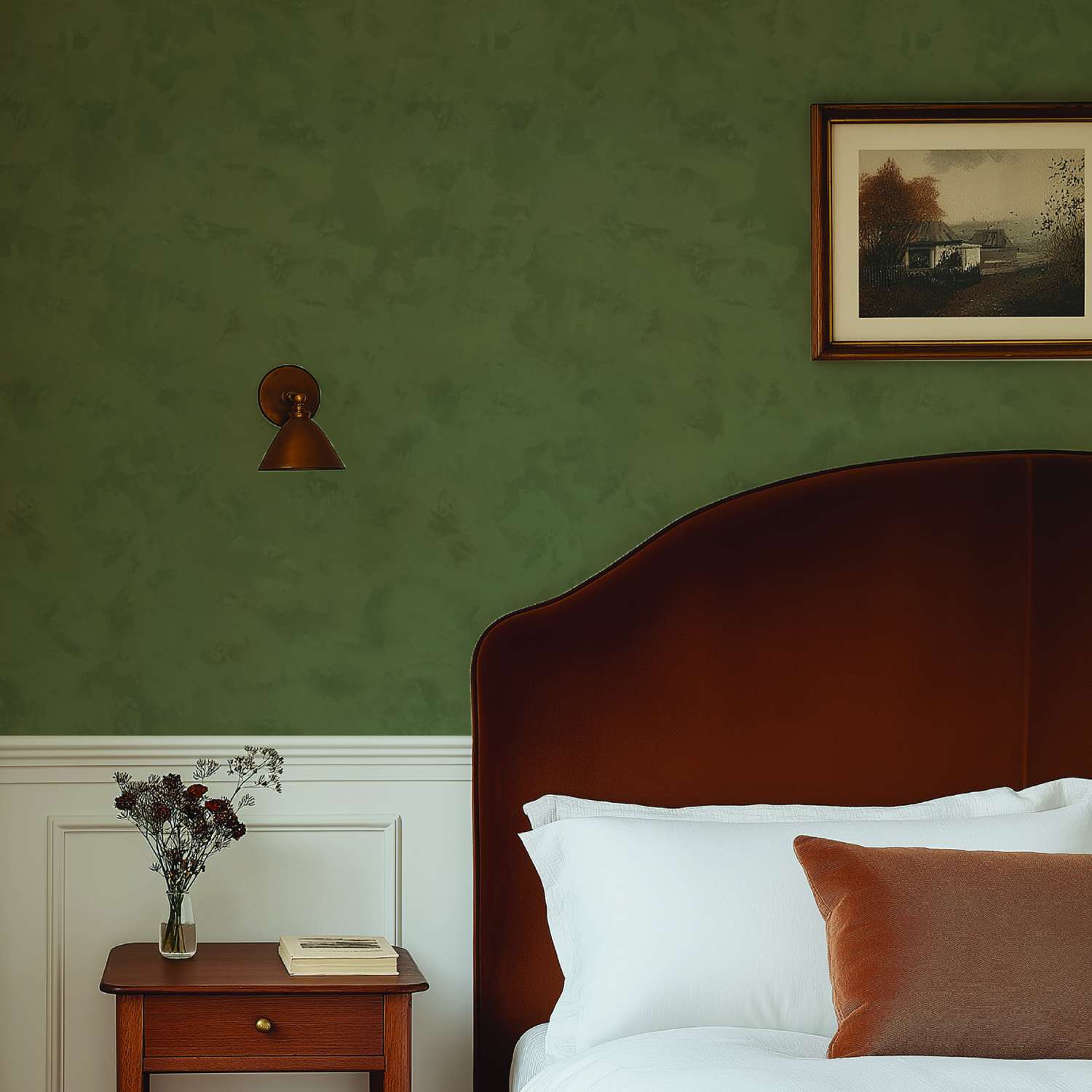 wainscotting and limewash walls 