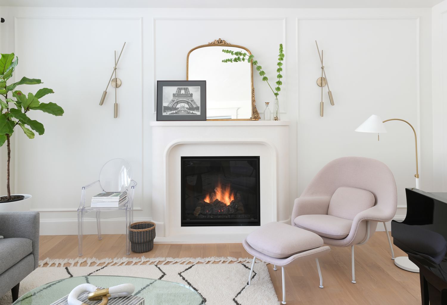 arched fireplace trim