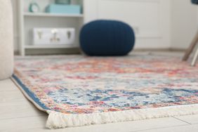 close up of a living room area rug