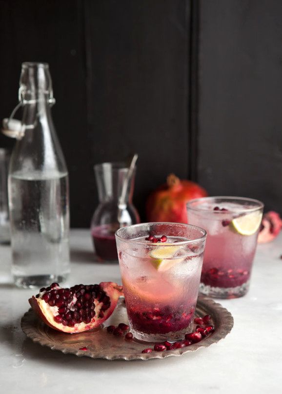 pomegranate champagne cocktail