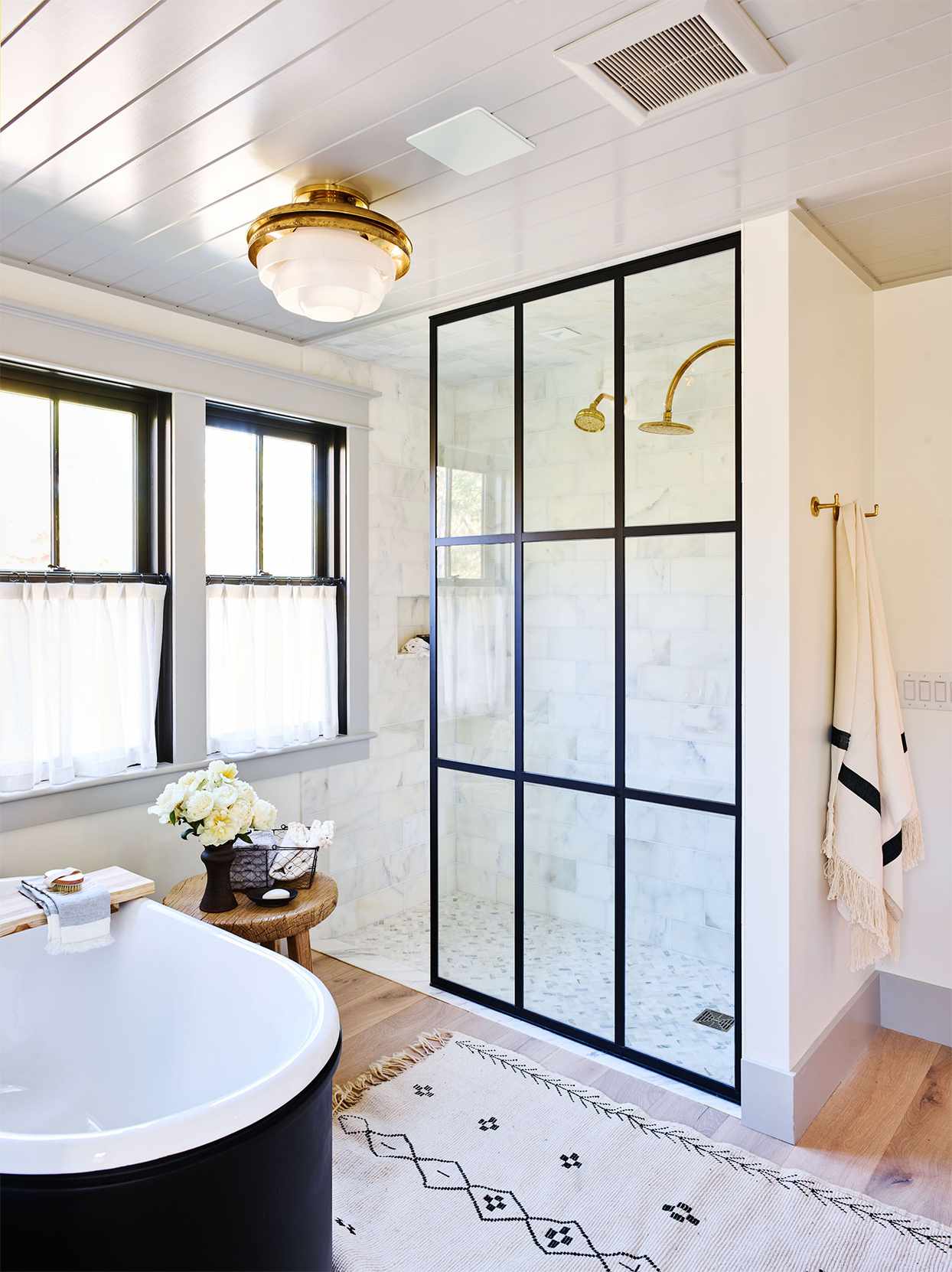 walk in shower in master bathroom