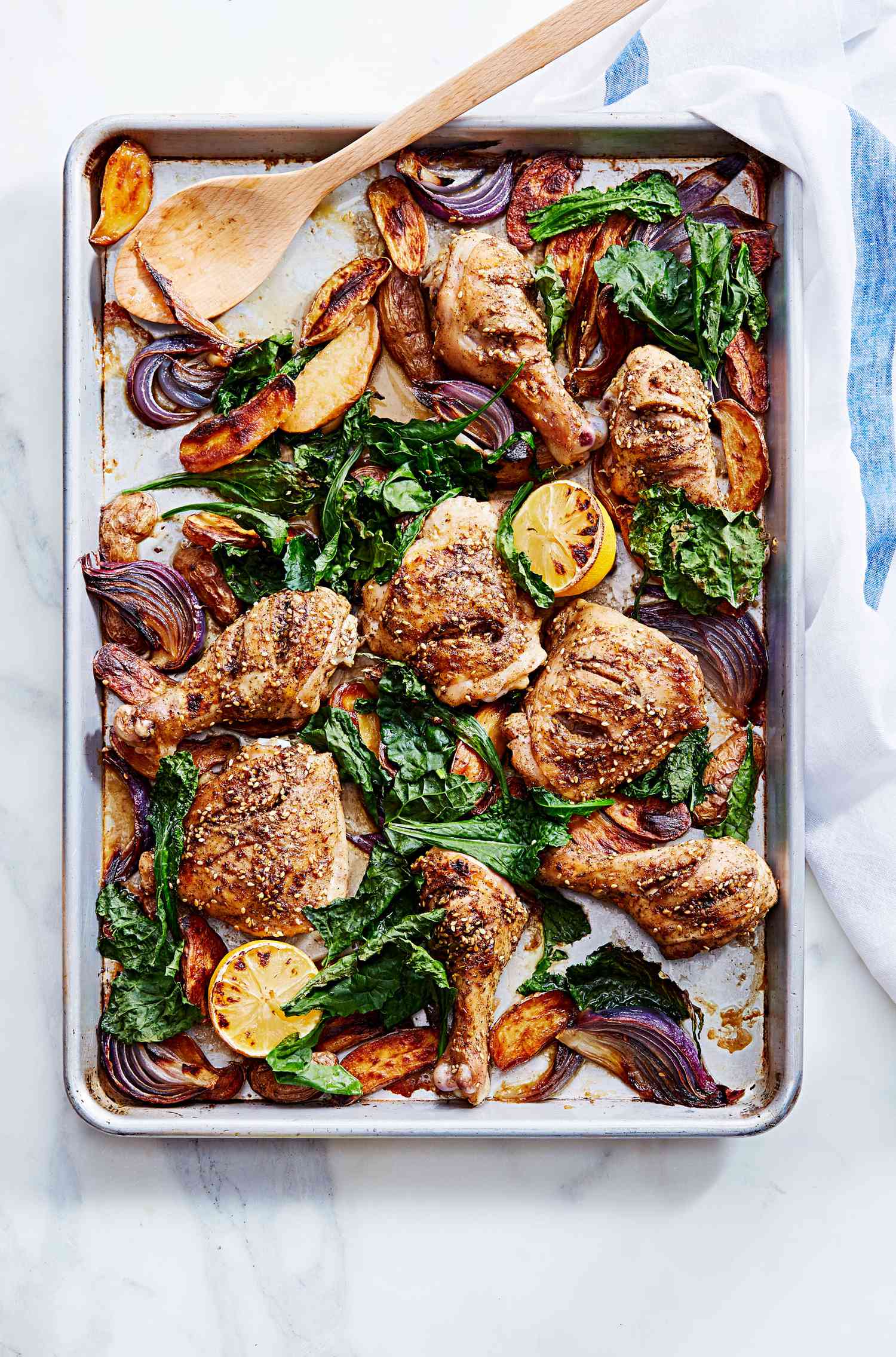 Pan-Roasted Chicken with Za'atar, Potatoes, and Greens