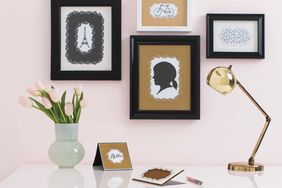 collection of frames painted black