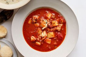 manhattan clam chowder in a bowl