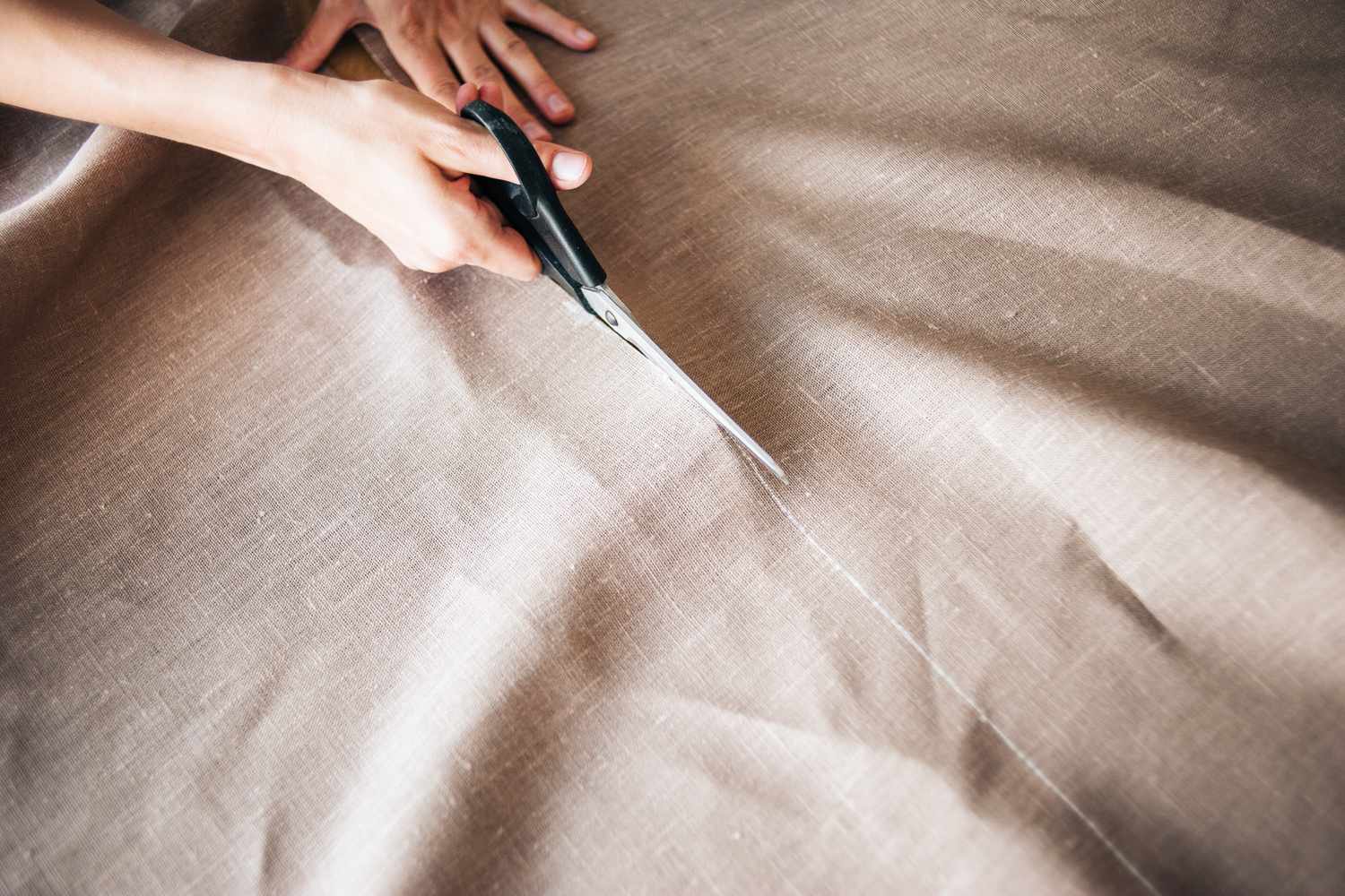 Cutting fabric for sewing project