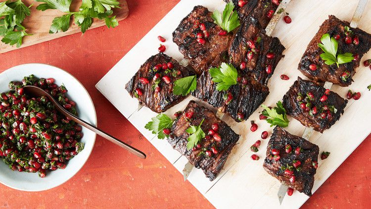 kebabs pomegranate steak