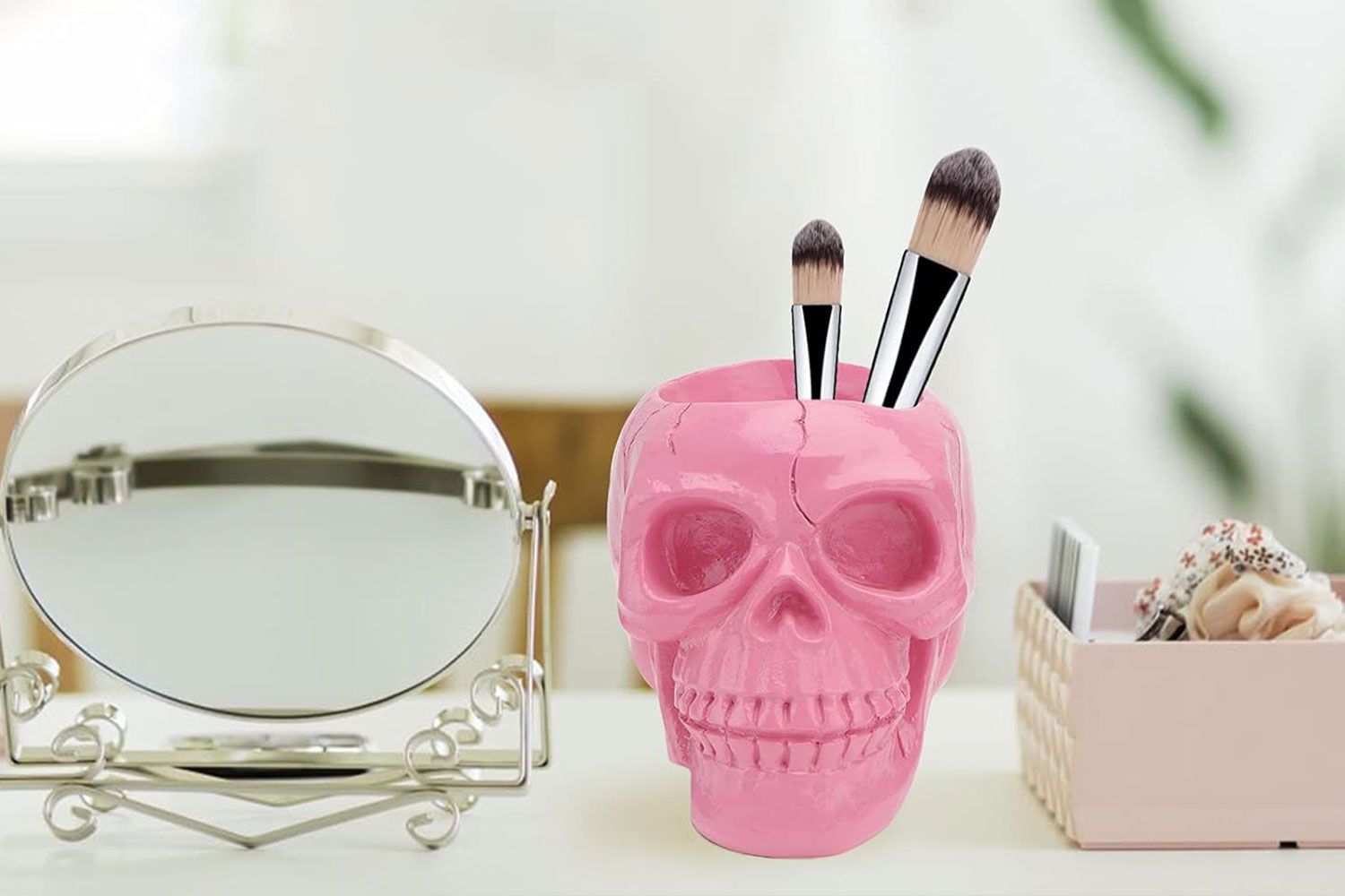 Pink skull jar