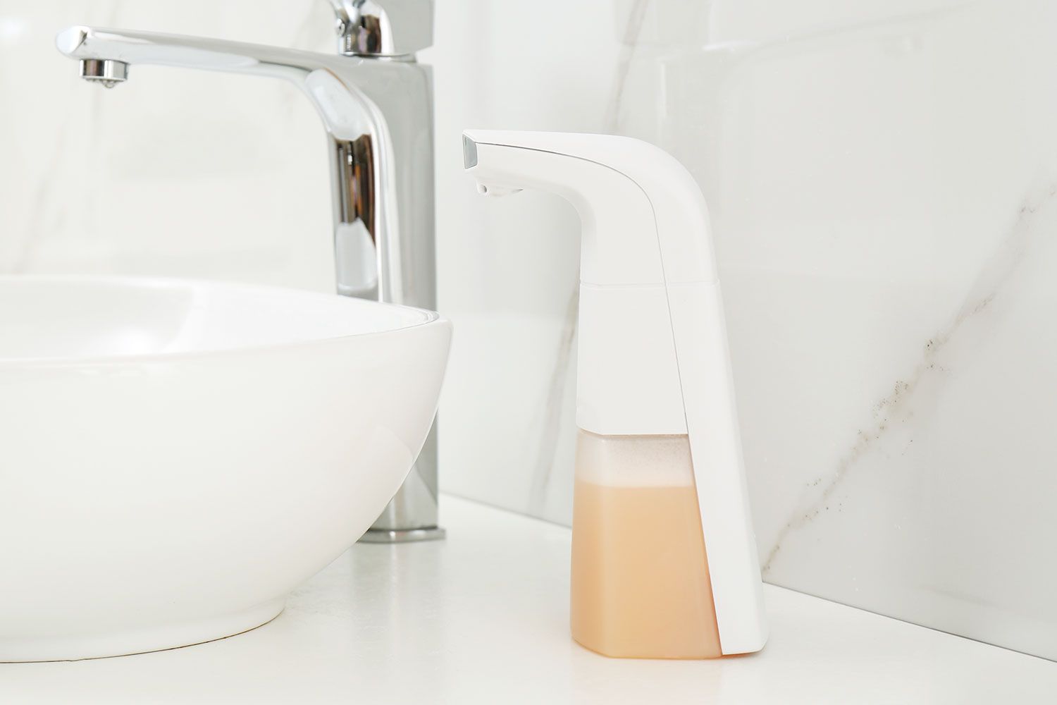 Touchless soap dispenser on counter