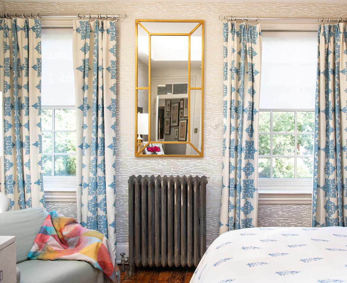 Bedroom with blue accents