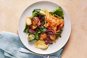 lemon chicken with potatoes and escarole