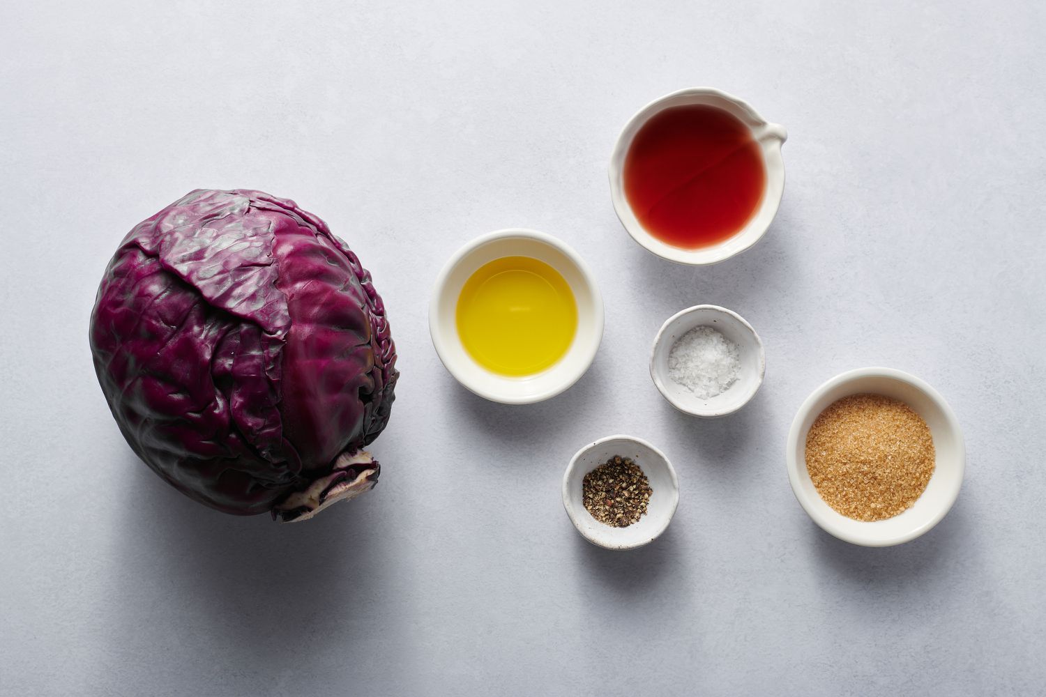 Ingredients for sauteed red cabbage