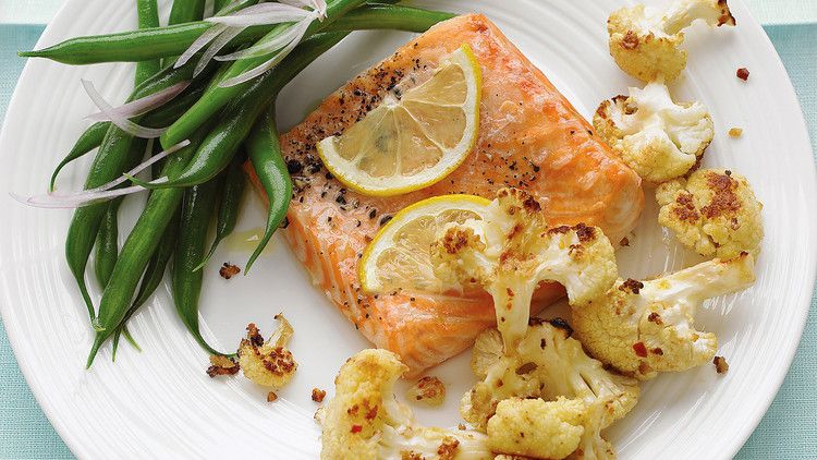 Roasted Salmon with Spicy Cauliflower