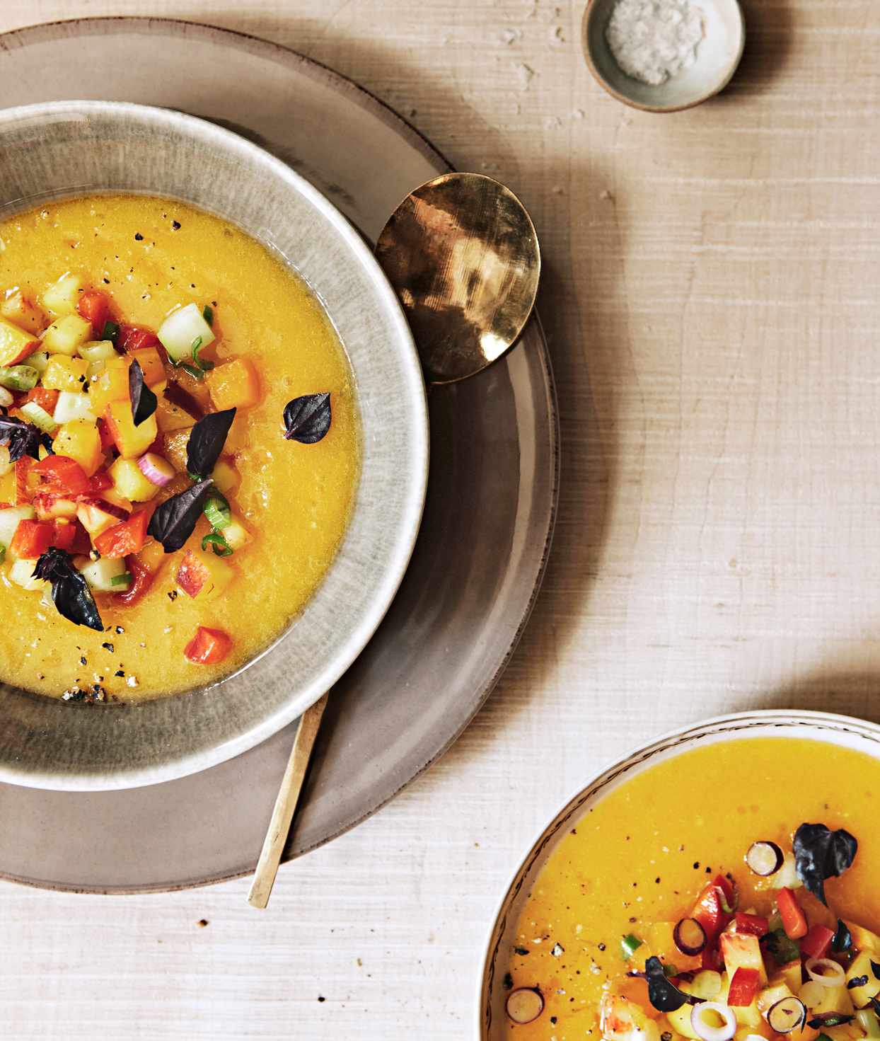 Yellow Tomato and Peach Gazpacho