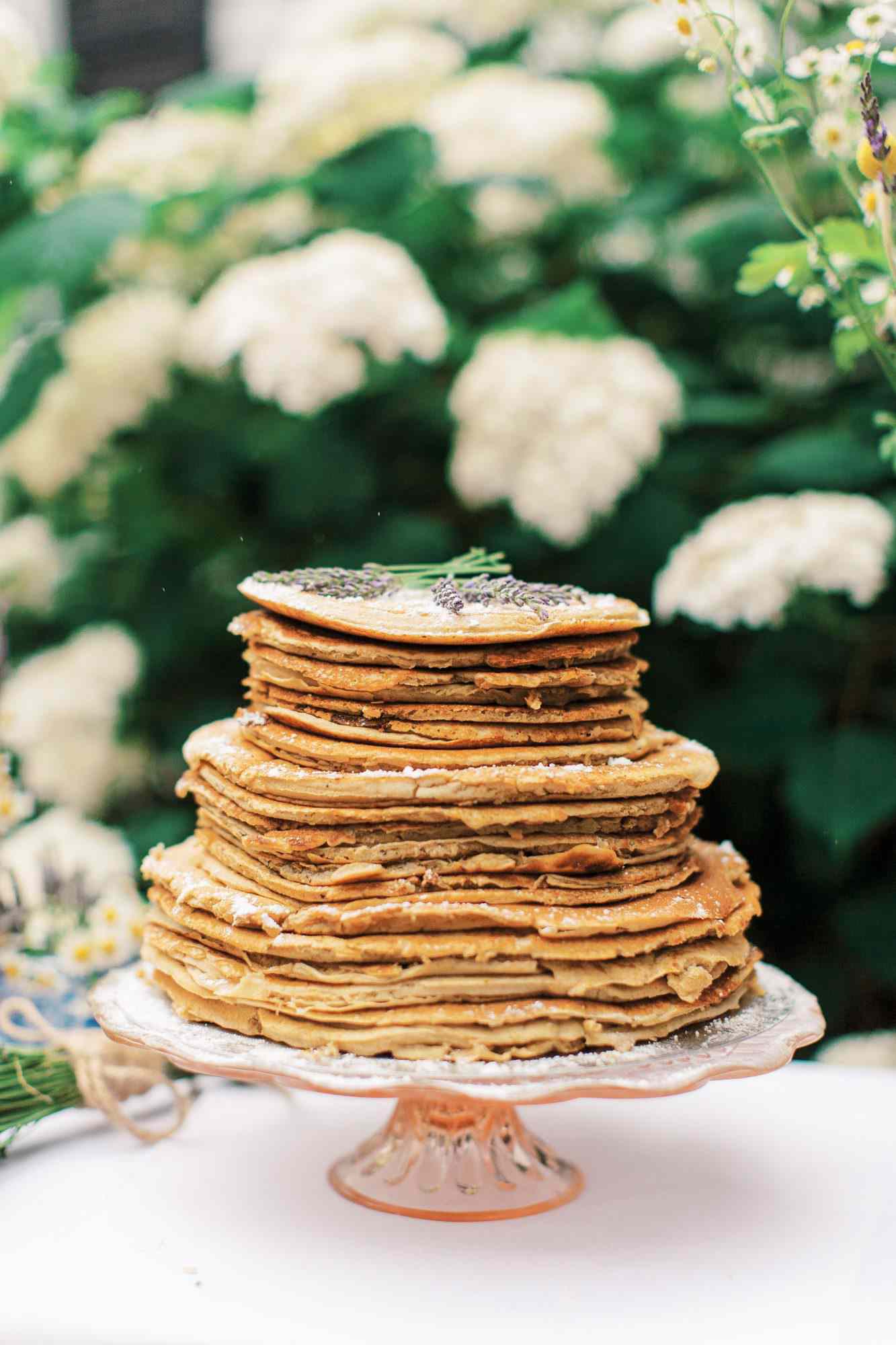 pancake stack in place of wedding cake