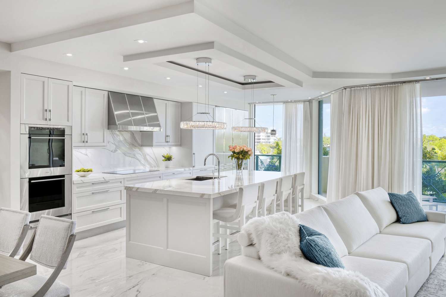 all white modern kitchen