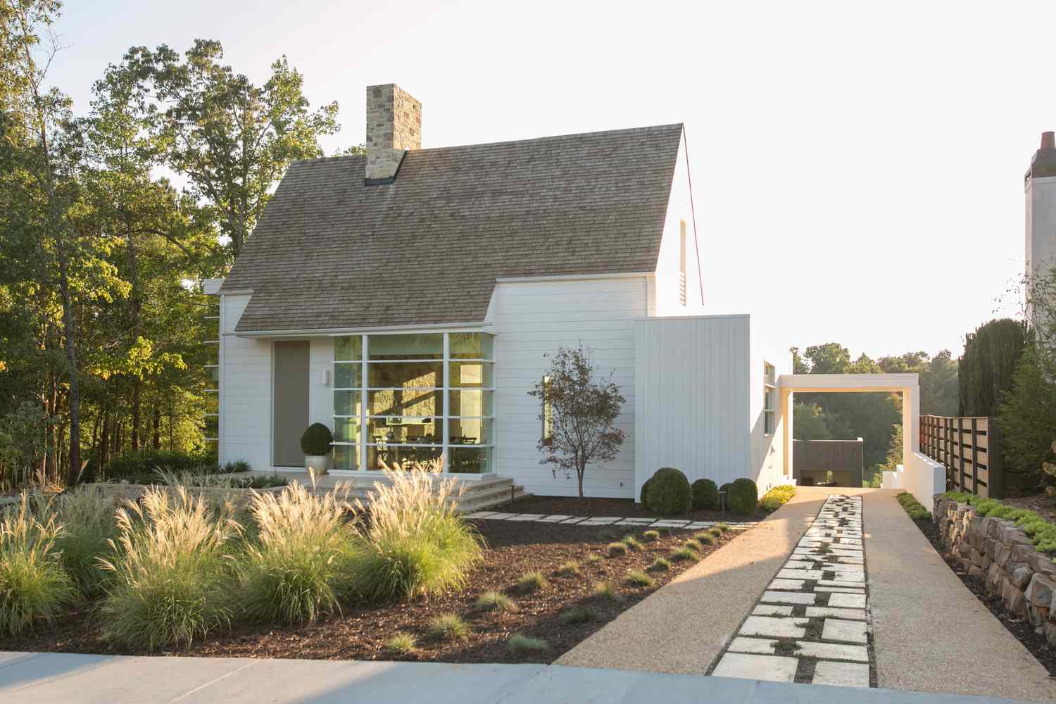 Symmetrical Front Lawn Idea