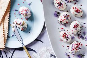 roasted spring onion and goat cheese eggs