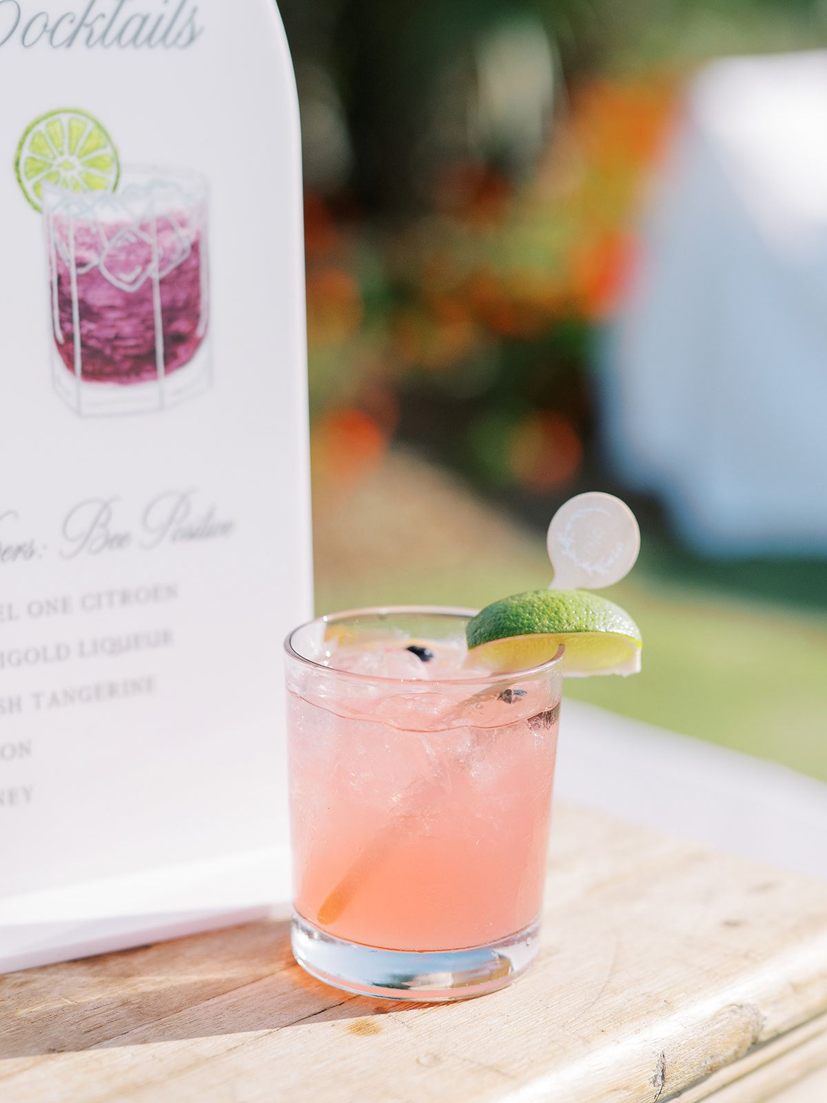 pastel pink wedding cocktail