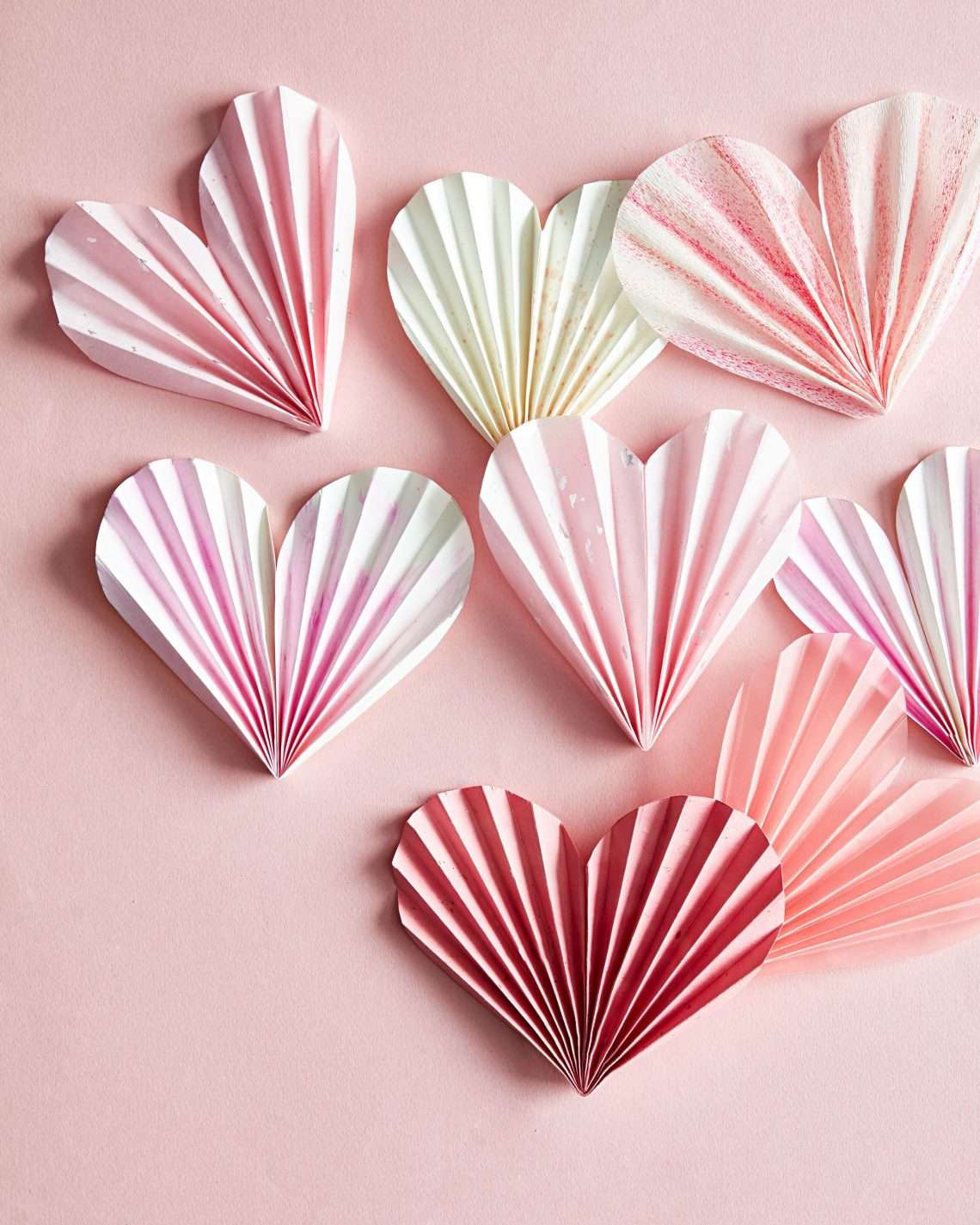 folded paper hearts