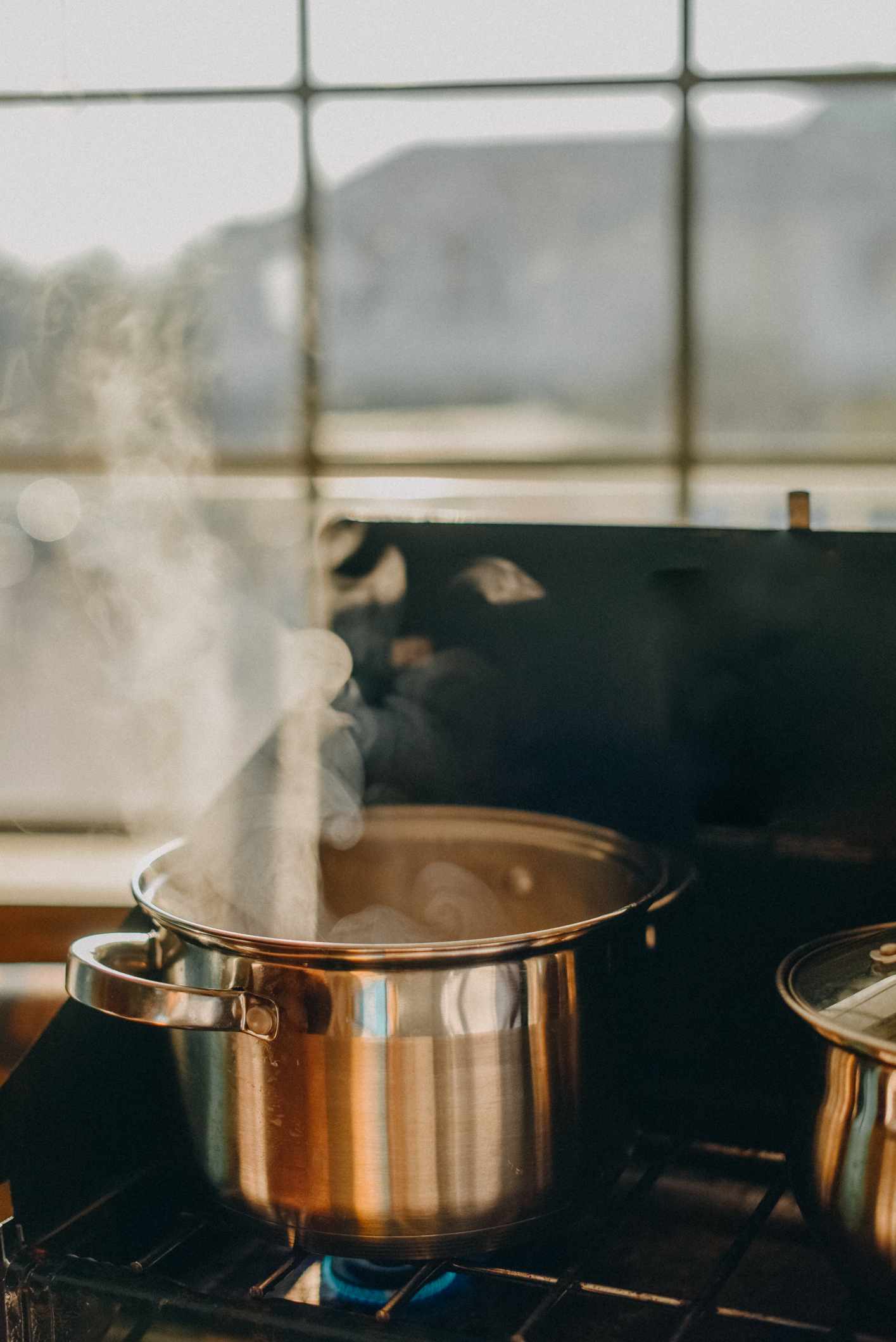 Simmering pot on stove