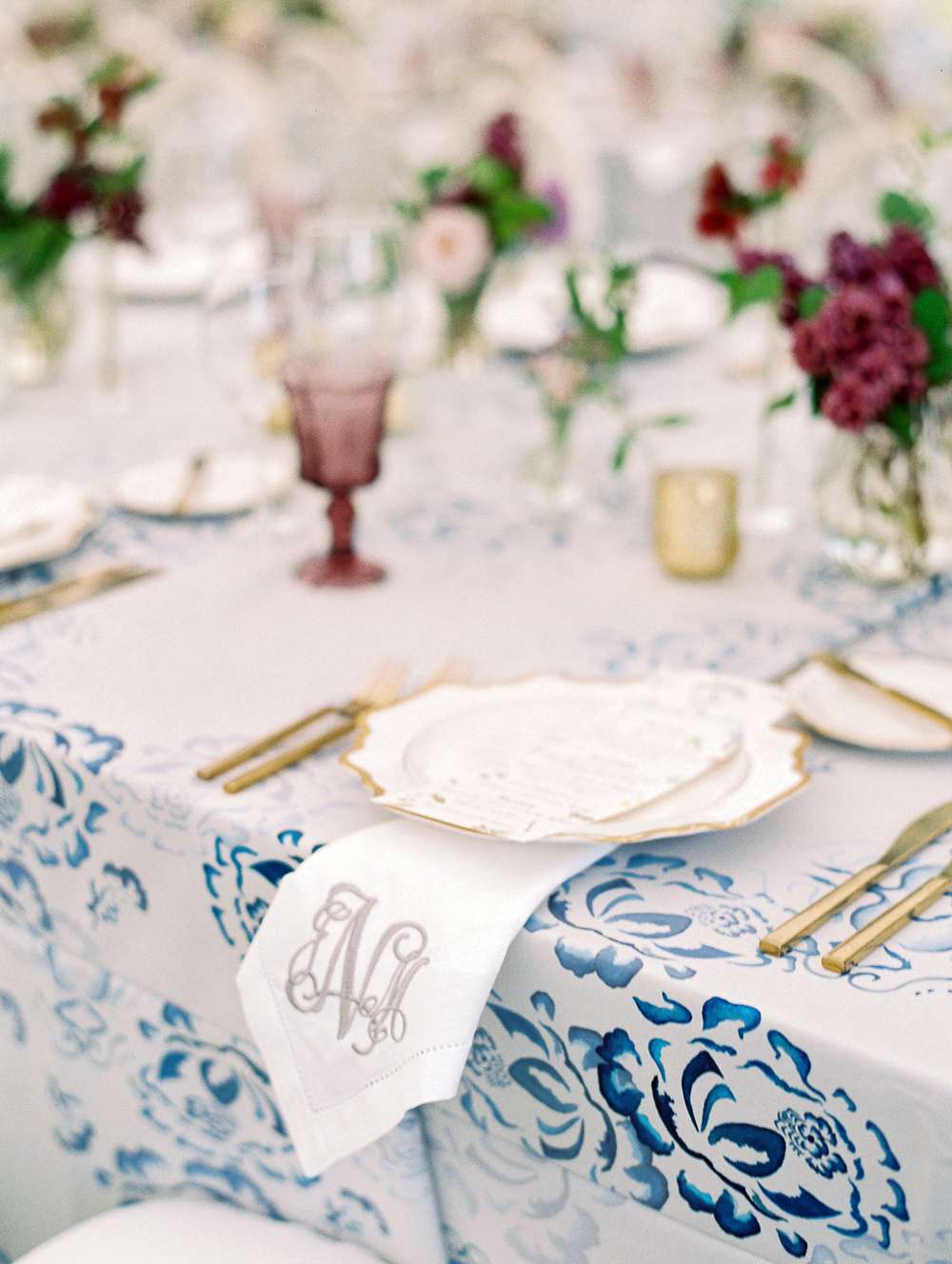 julia mitchell wedding place setting monogram